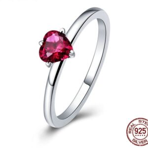 Inel de argint Red Heart