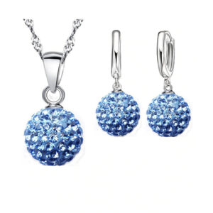Set colier si cercei Dancing Queen albastru