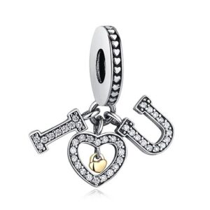 Talisman din argint "I LOVE YOU"