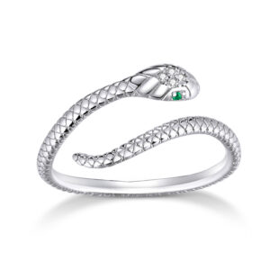 Inel reglabil din argint Silvery Snake